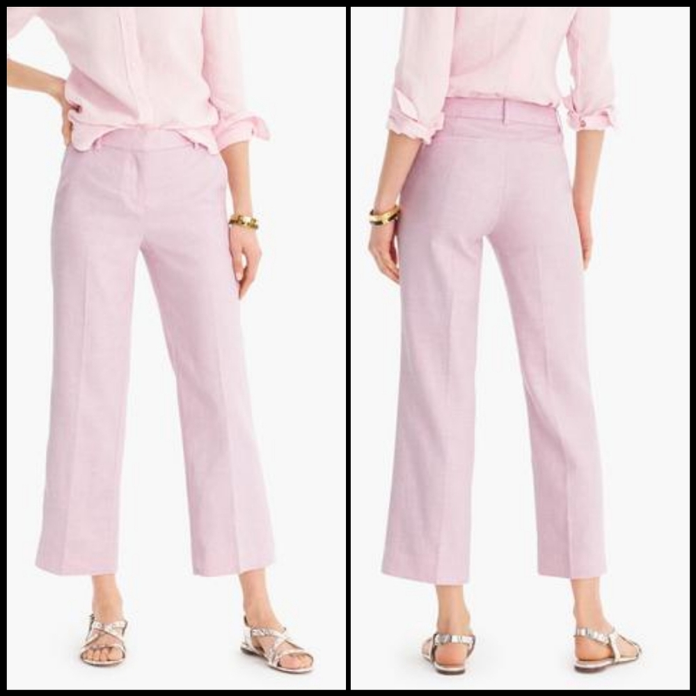 J. Crew Light Pink Cropped Wide-Leg Pants